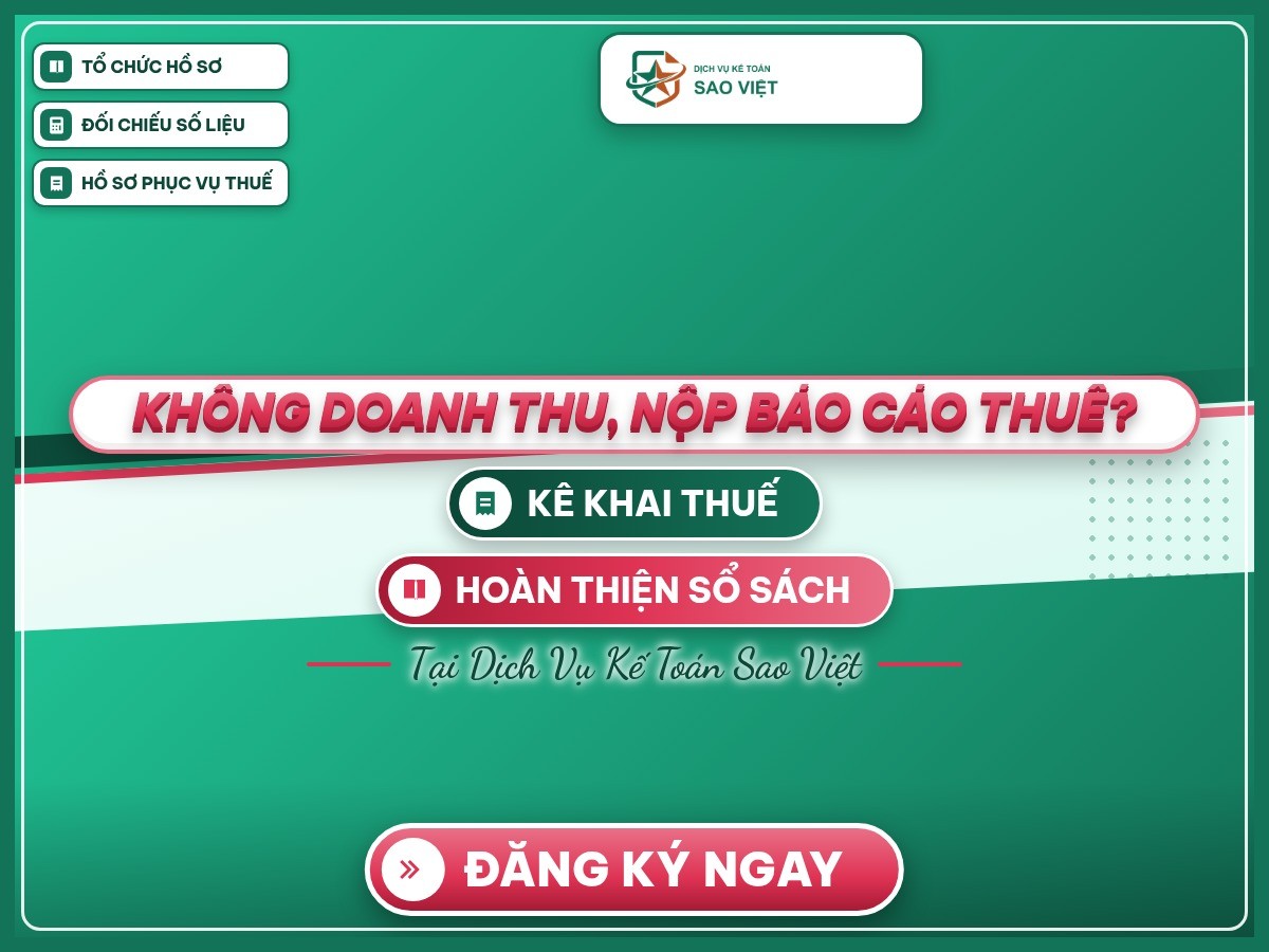 Poster nền thương hiệu Sao Việt: “Không doanh thu, nộp báo cáo thuế?”, chủ đề doanh nghiệp không phát sinh doanh thu.